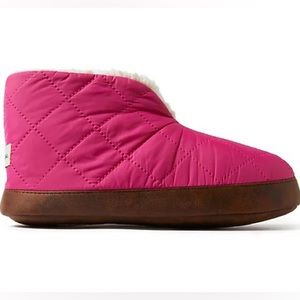 Dearfoams Women's Memory Foam Nylon Warm Up Bootie SlipperSz L (9-10) in Sangria